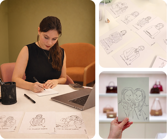 Session de live sketching avec des croquis