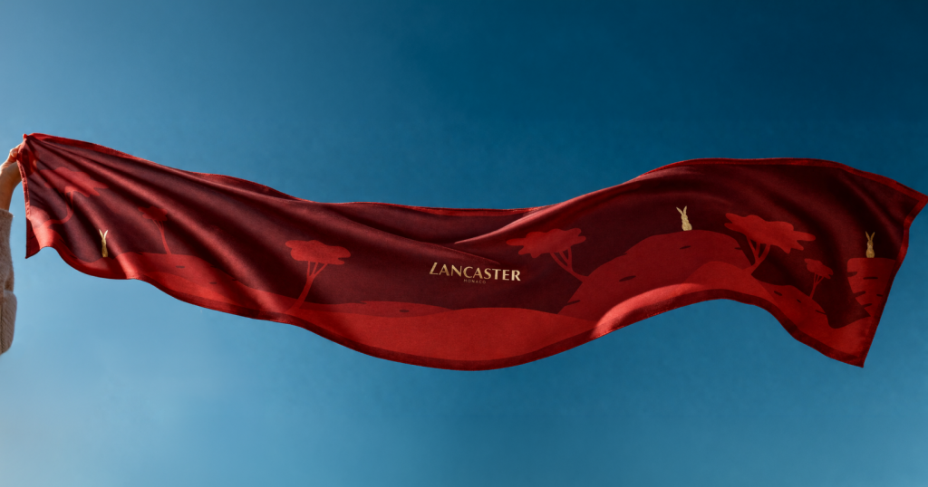 Foulard de soie volant au vent Lancaster